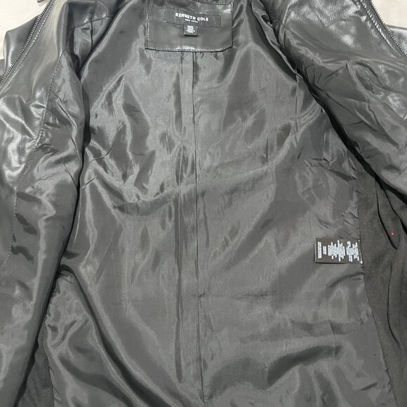 Women's Kenneth Cole Faux Leather Jacket - Black - Size Small - Picture 7 of 9